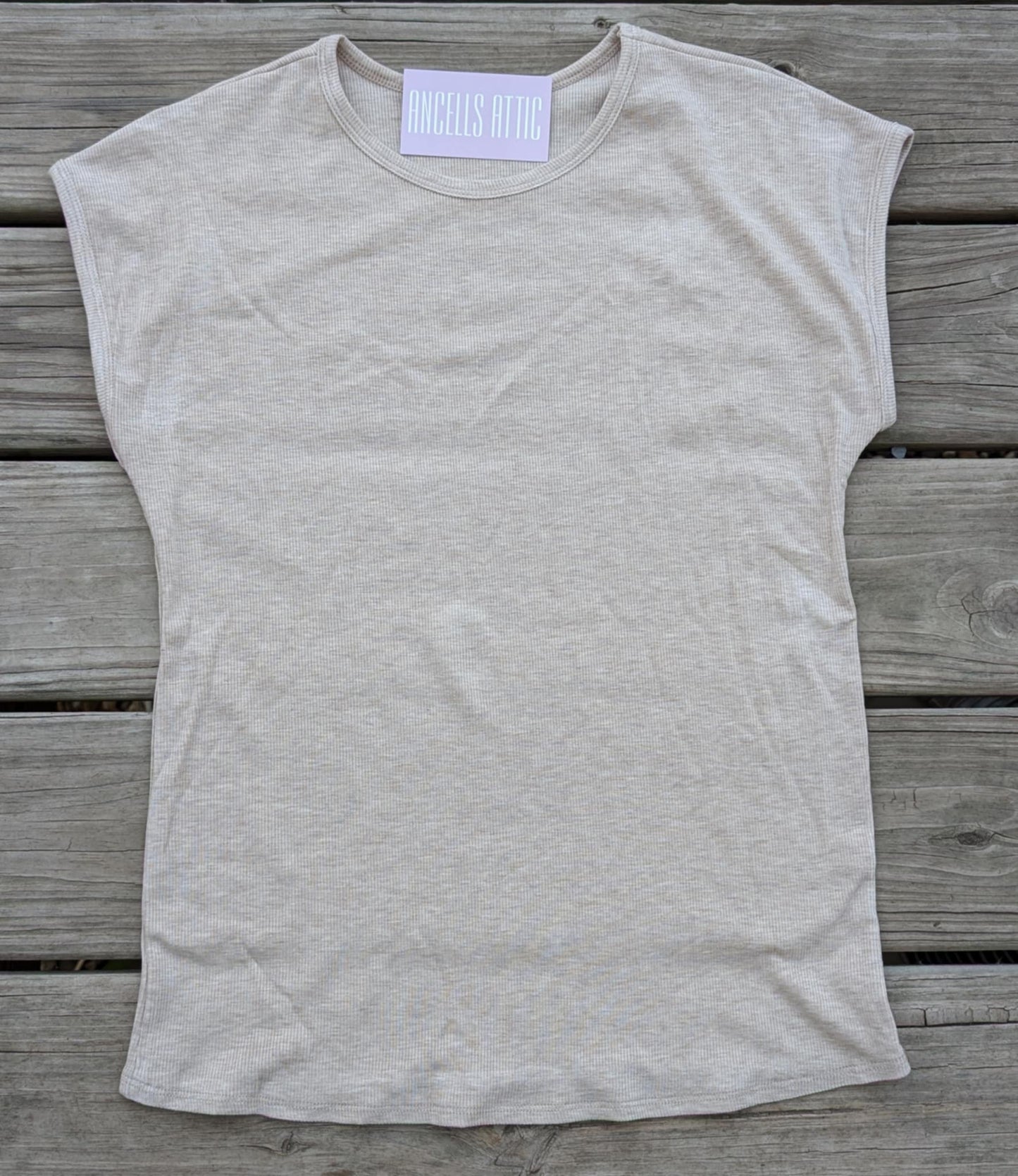 Oatmeal Ribbed Basic Top