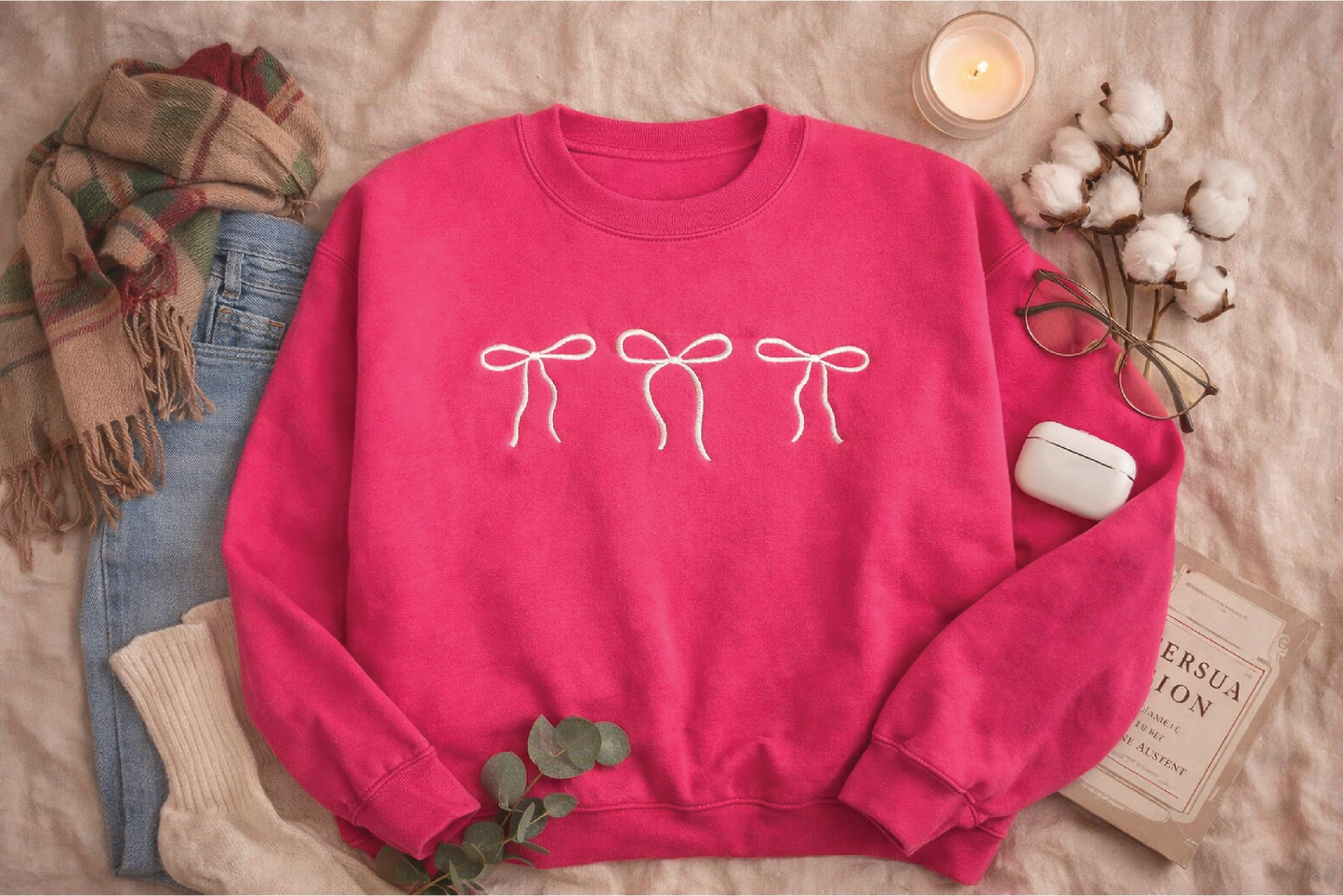 Embroidered Triple Bows