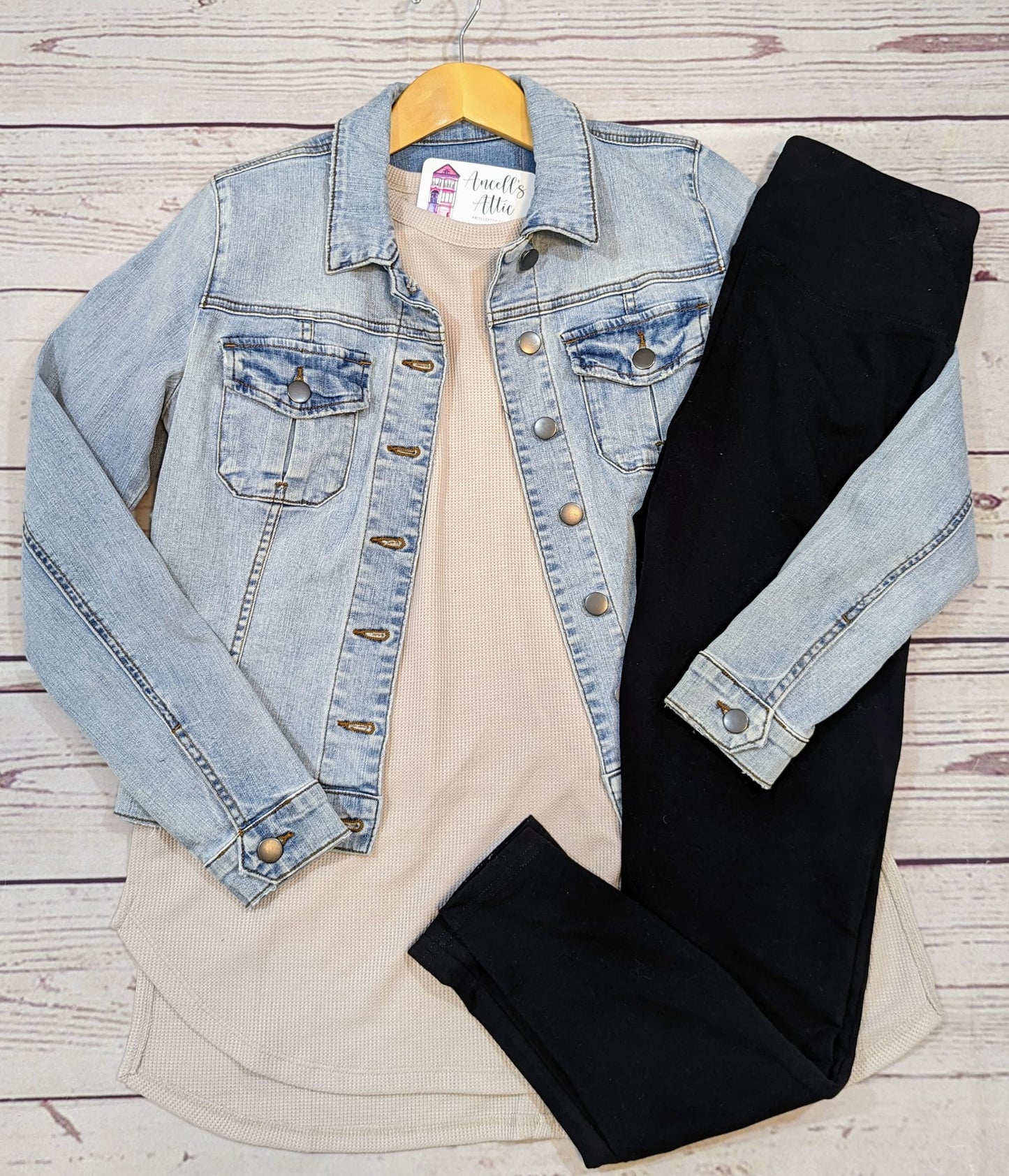 Sand Waffle Knit Side-Slit