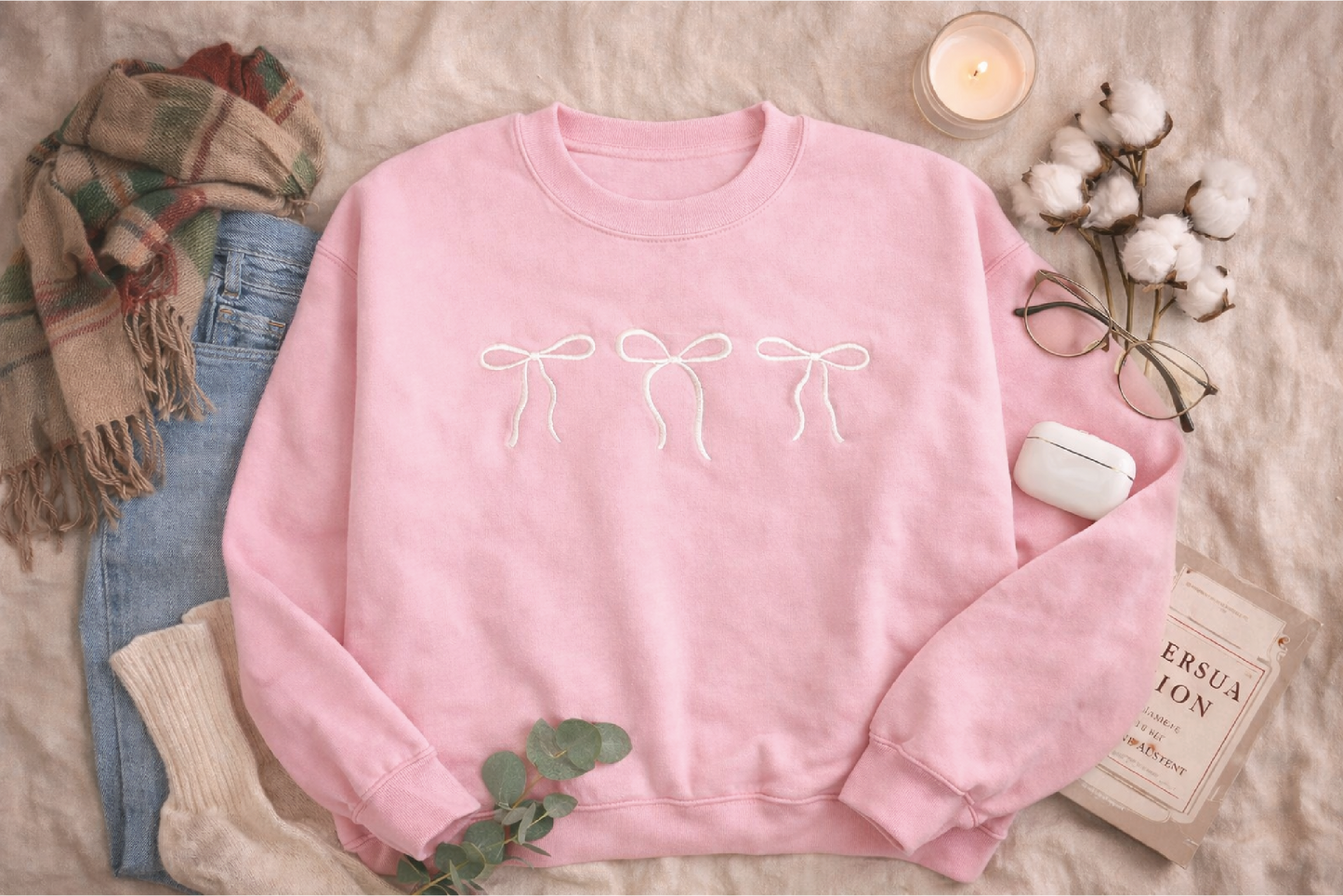 Embroidered Triple Bows